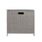 Gray Woven Paper Rope Storage Chest with Hinged Lid & Integrated Handles